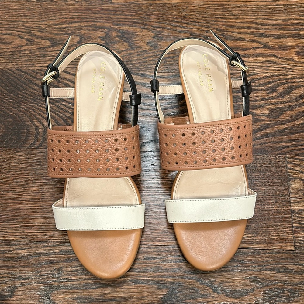 Cole Haan Annabel Grand Wedge Sandal Size 6.5 in Pecan